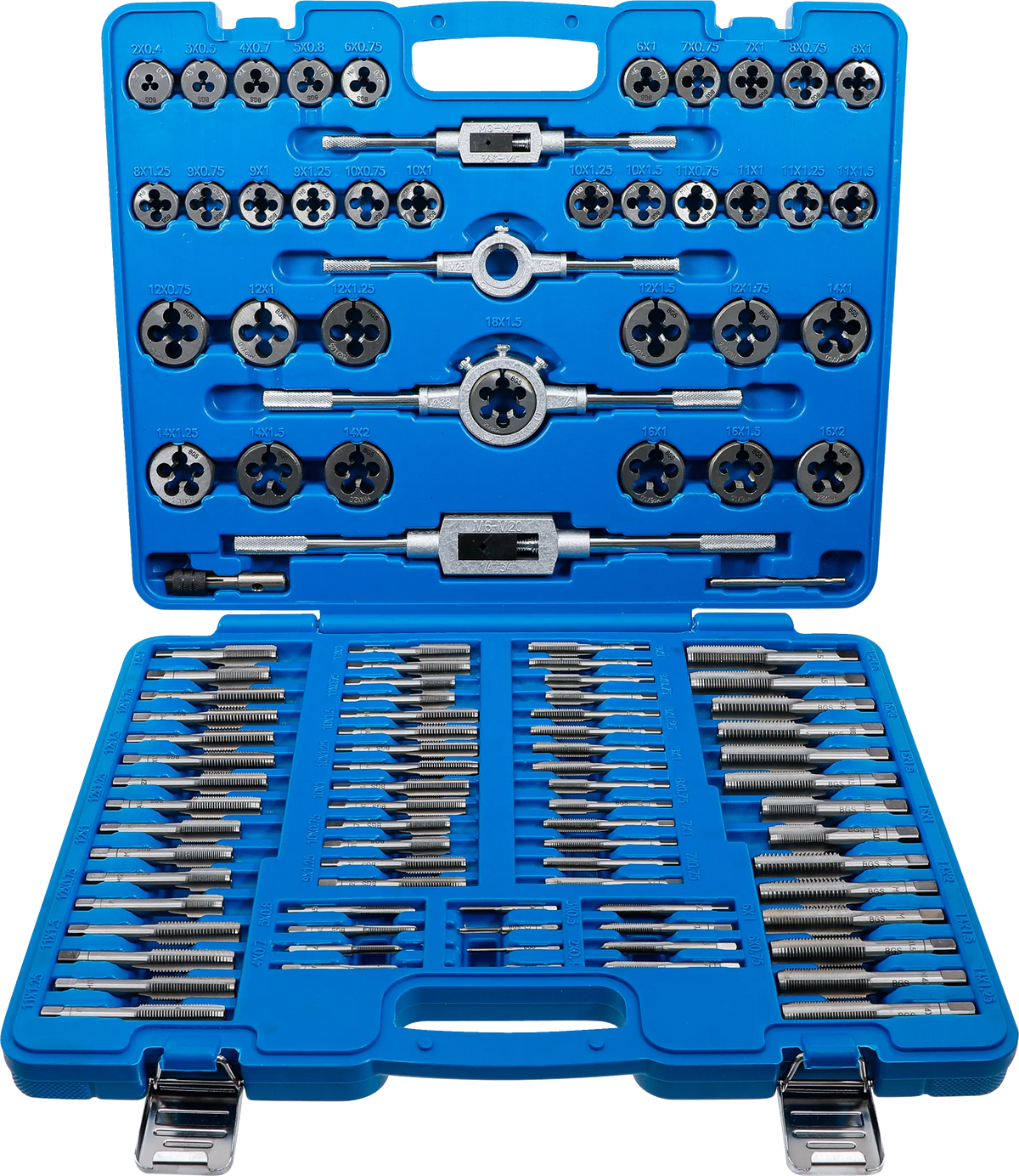Juego Profesional de Machos y Terrajas M2 - M18 (Especial Rosca Fina) | 110 Piezas BGS