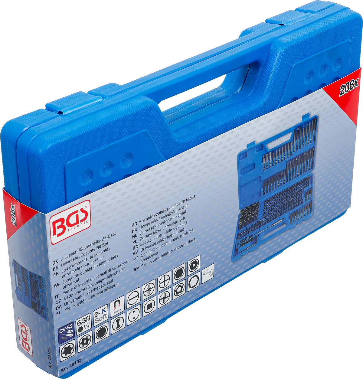 Juego de Puntas BGS 1/4" (208 Piezas)