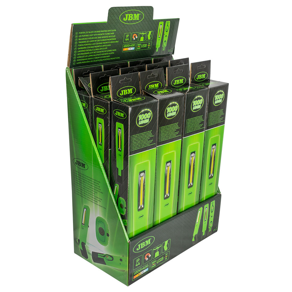 LÁMPARA LED PORTÁTIL CON BASE IMANTADA ARTICULADA - 1000LM