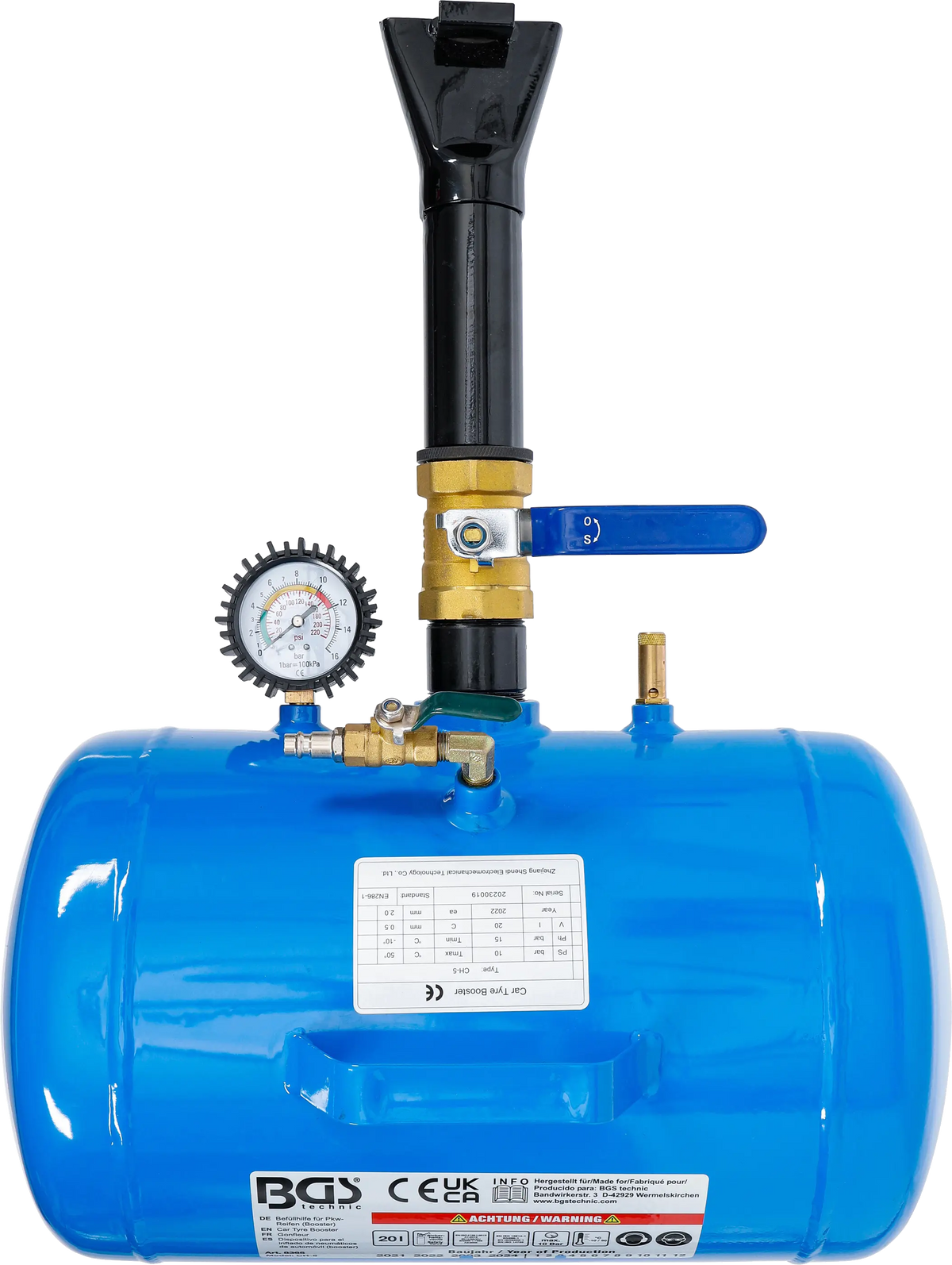 Cañón de Aire / Booster Inflador de Neumáticos (19 Litros, 10 Bar) BGS