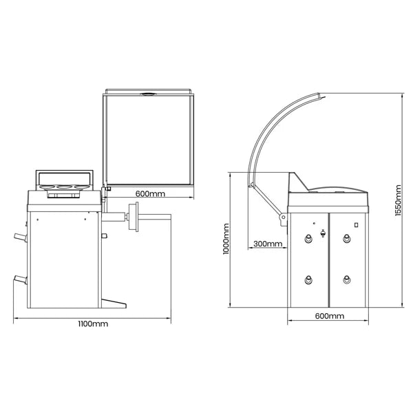 EQUILIBRADORA RUEDAS SEMI-AUTOMATICA 10"-24"