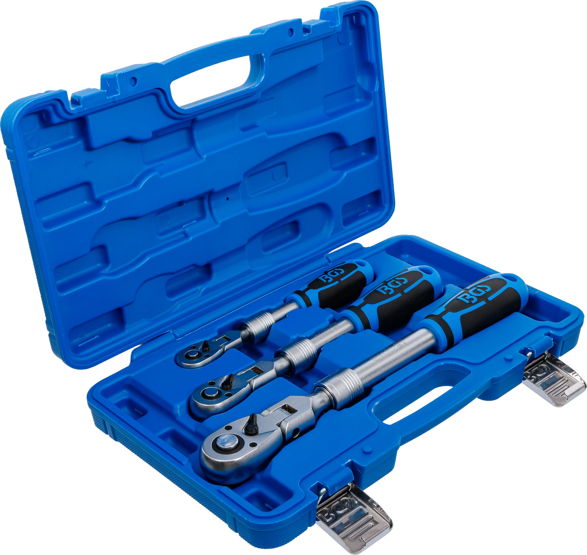 Juego de Carracas Reversibles BGS Articuladas y Extensibles (3 Piezas: 1/4", 3/8", 1/2")
