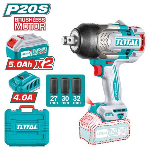 Pistola de Impacto Brushless 1350Nm 20V con Estuche (TIWLI20135E)