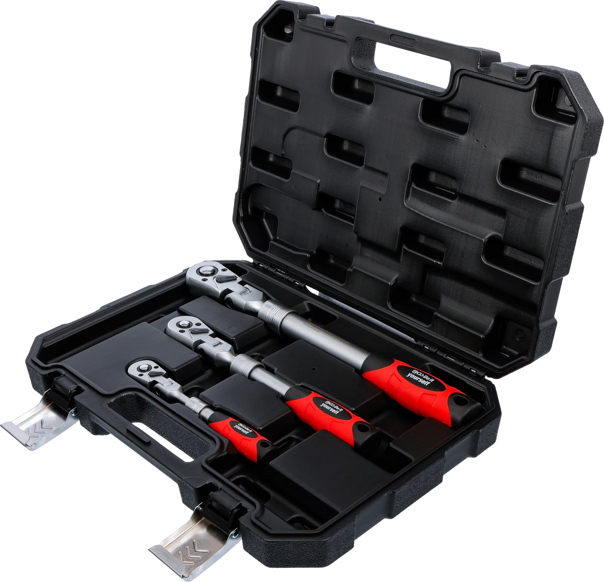 Juego de Carracas Reversibles Extensibles y Articuladas BGS (3 Piezas: 1/4", 3/8", 1/2")