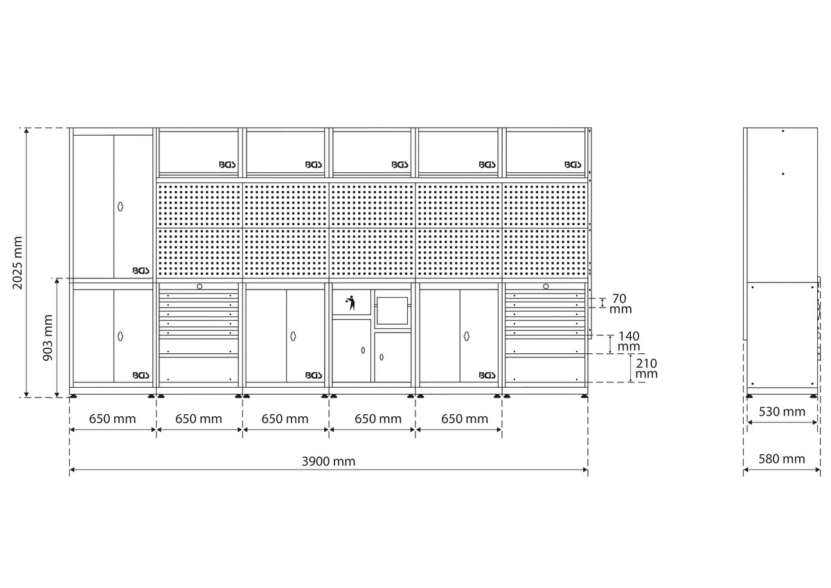 Conjunto Modular / Mueble de Taller BGS / 6 Módulos para Taller